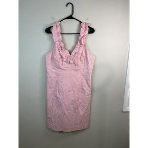 Lilly Pulitzer Phoebe Lucky Seersucker Pink Striped Ruffled Sundress (#75463) 12